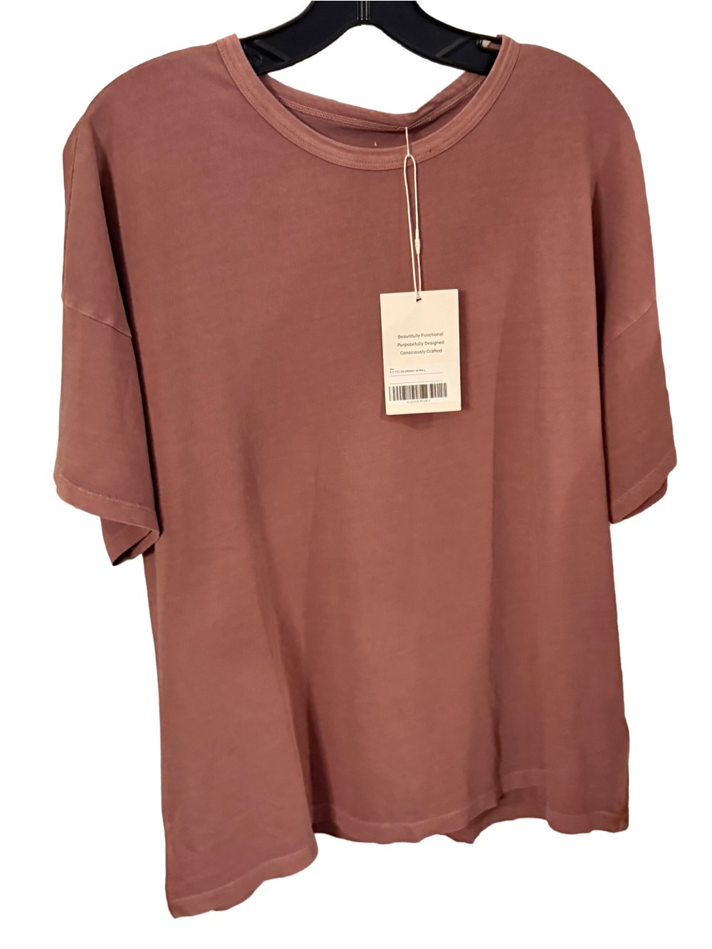 Everlane Boyfriend Tee Shirt Organic Cotton Boxy Color Cedarwood Sz L NWT
